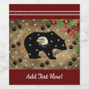 Jul Black Bear Örn Wilderness Vinflaska Etikett