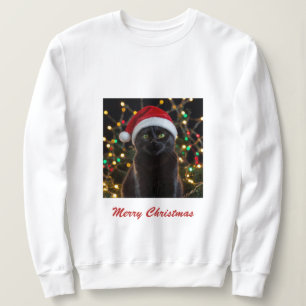 Jul Black Cat - bild av Santa Hat-Personligen T Shirt