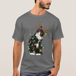 Jul Black Cat Reindeer Antlers Catmas Kvinnor T Shirt