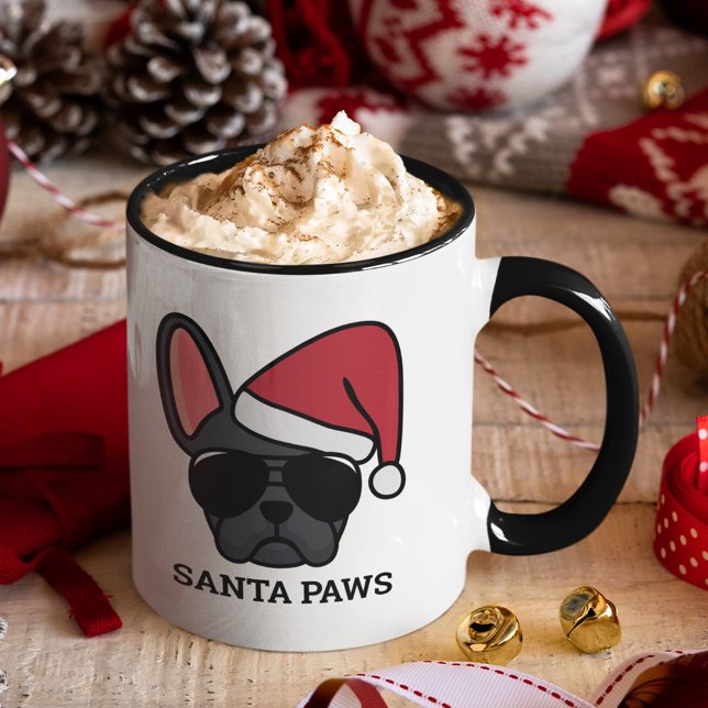 Jul Black Fransk Bulldog Mugg (Skapare uppladdad)