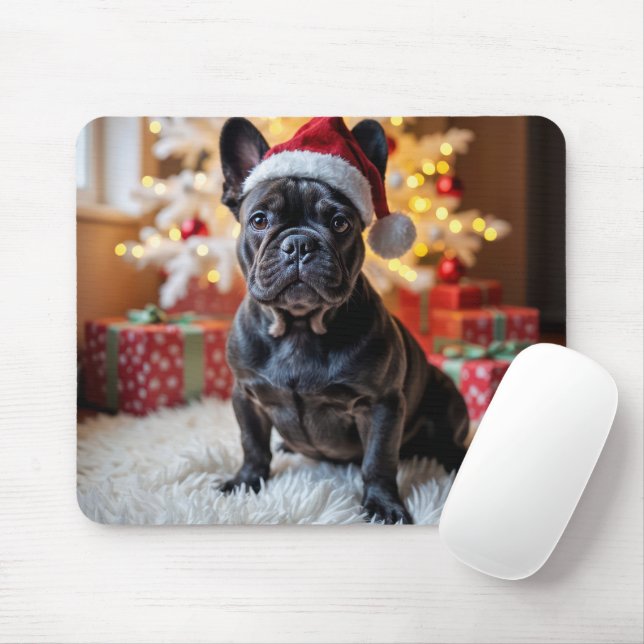Jul Black Fransk Bulldog Musmatta (Med mus)