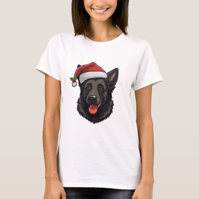 Jul Black German Shepherd T-shirt (Framsida)