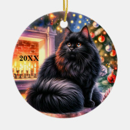 Jul Black Kitten Anpassa datum Ornament