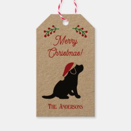 jul Black Labrador Puppy Silhouette Presentetikett