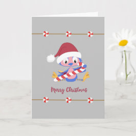 Jul Blåfågel Karamell Mint Tomt Inuti Högtid Kort