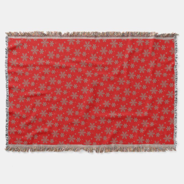 Jul Blanket Helgdag Snowflake Throw Blankets Mysfilt (Framsidan)