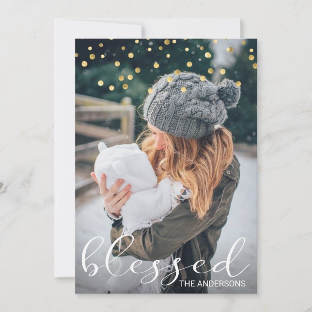 Jul Blankt Guld Confetti Overlay PHOTO (Framsida)