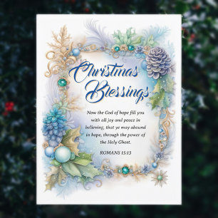 Jul Blating Decorative KJV Scripture Helg Vykort