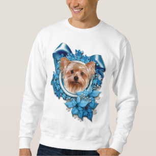 Jul - blåttsnöflingor - Yorkshire Terrier Långärmad Tröja