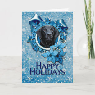 Jul - blåttSnowflake - Labrador - svart Gage Helgkort