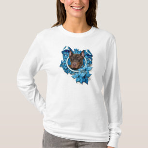 Jul - blåttSnowflake - stenig Doberman - Tee Shirt