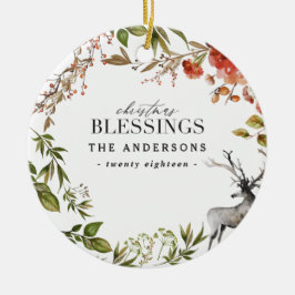 Jul Blesings vattenfärgsblad Helgdag Julgransprydnad Keramik