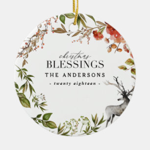 Jul Blesings vattenfärgsblad Helgdag Julgransprydnad Keramik