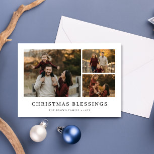 Jul Blessation Family 3-fotominimalister Julkort