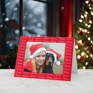 Jul Blessens 3 Photo Repeat Ord Red Ho Helgkort