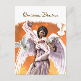 jul Blessings African American Angel Helg Vykort
