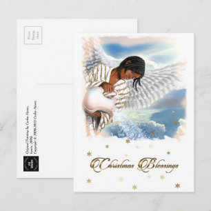 jul Blessings African American Angel Helg Vykort