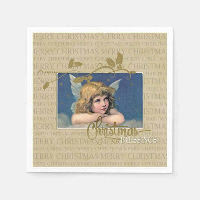 Jul Blessings Angel Pappersservett (Framsidan)