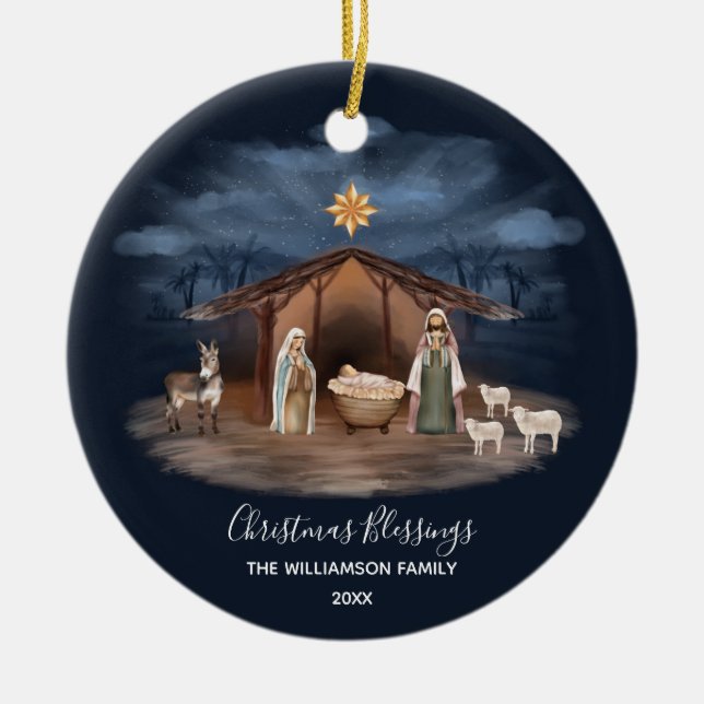 Jul Blessings Christian Julgransprydnad Keramik (Framsidan)