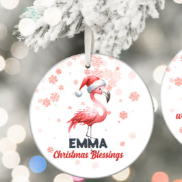 Jul Blessings gullig Flamingo Ornament