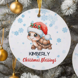 Jul Blessings gulliga sköldpadda Ornament