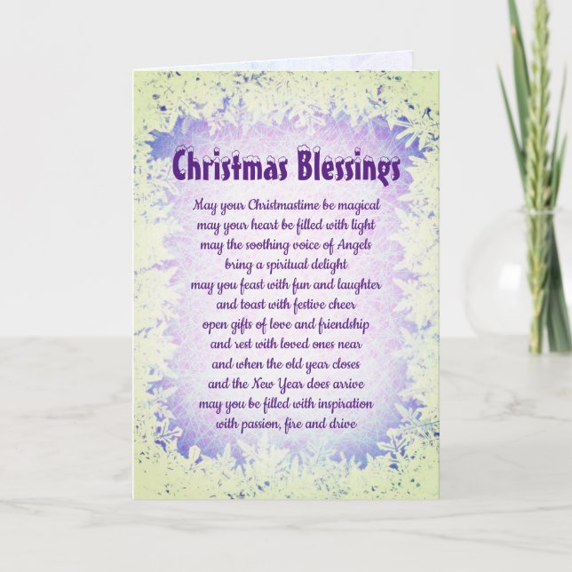 Jul Blessings-lila-frostdesign Kort (Framsida)