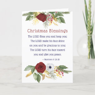 Jul Blessings Lord Bless You Bible Verse Helgkort