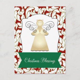 Jul Blessings med Angel Hälsning Helg Vykort