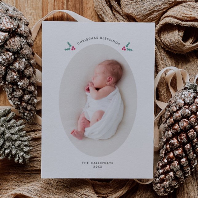 Jul Blessings Mistletoe Birth Notice Meddelande (Skapare uppladdad)