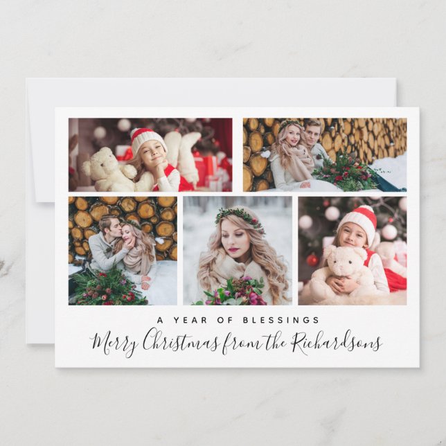 Jul Blessings | Multifoto Grid Julkort (Framsida)