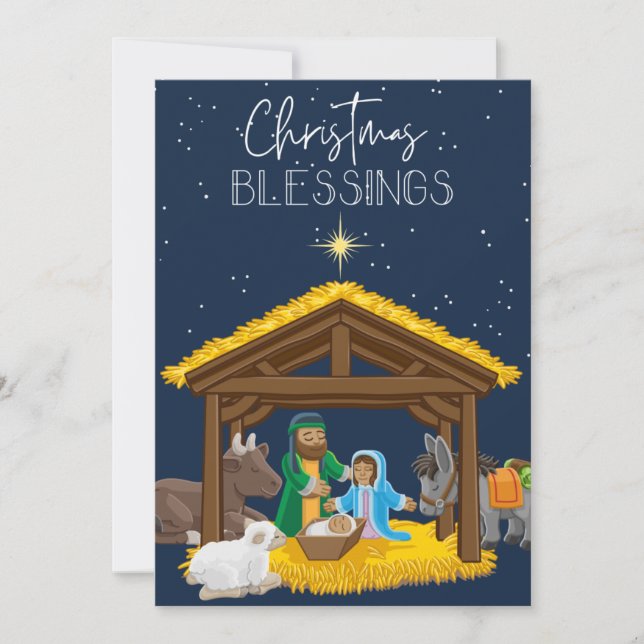 Jul Blessings Nativitet Baby Jesus Christian Chris Julkort (Framsida)