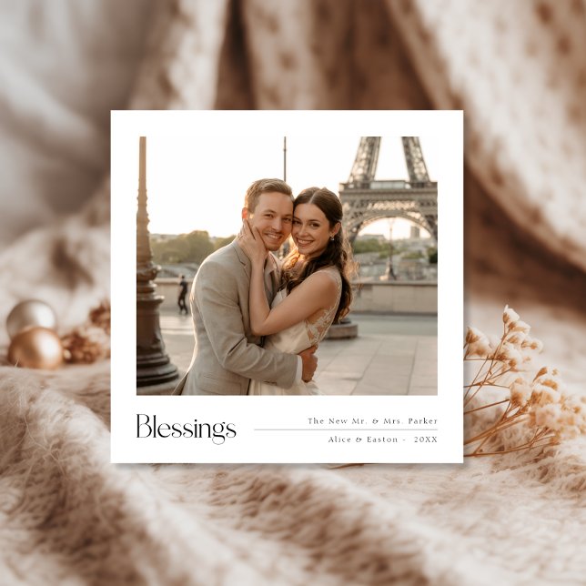 Jul Blessings Nyligen-Elegant Mål Julkort (Skapare uppladdad)