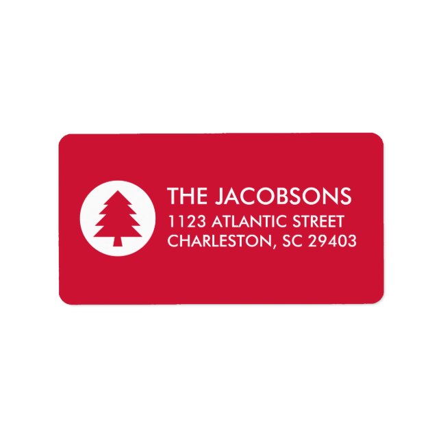 Jul Blessings Red Helgdag Juletikett Adressetikett (Framsidan)