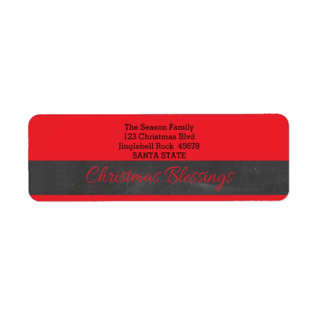 Jul Blessings Returadress Etikett (Framsidan)