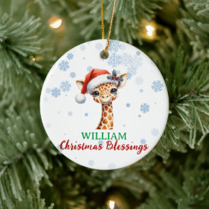 Jul Blessings söt Giraffe baby Ornament