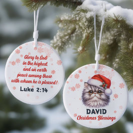 Jul Blessings söta persiska katt Ornament