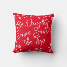 Jul Bli Naughn Spara Santa the Resa Red White Kudde
