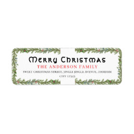 Jul Blommig Elegant Enkel Returadress Etikett