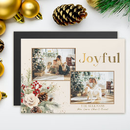 Jul Blommigt Guld Glatt text 2-foto