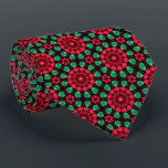 Jul Blommor Red och Grönt Slips<br><div class="desc">Julens blommönster i Röd och grönt av designern Kim Niles.</div>