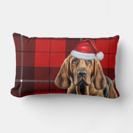 Jul Bloodhound Hund Red Helgdag Play Lumbarkudde