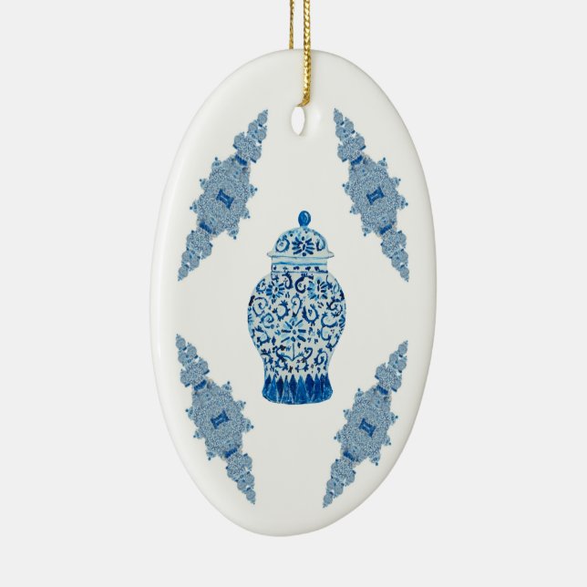 jul Blue Ginger Burk Ceramic Ornamic Ornament (Höger)
