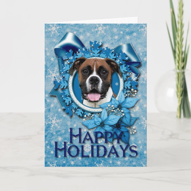 Jul - Blue Snowflake - Boxer - Vindy Helgkort (Framsida)