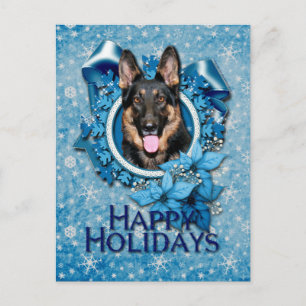 Jul - Blue Snowflake - German Shepherd - Kuno Helg Vykort