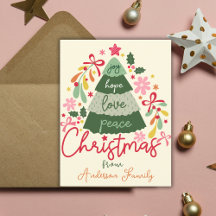 Jul Boho Flowers Hälsning Scandinavian