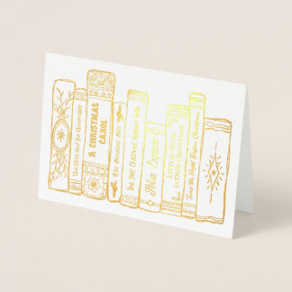 Jul Bokar Hand plockade Illustrated Helgdag Folierat Kort