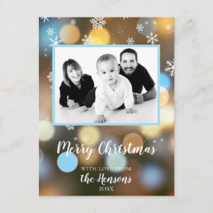 Jul Bokeh Ljus Personlig Familjefoto Helg Vykort