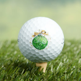 Jul Boll Dekoration/Aqua + Guld/Golf Bollar