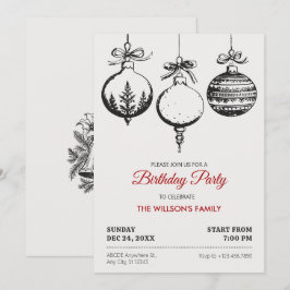 Jul boll dekoration födelsedag inbjudningar