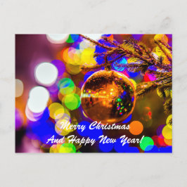 Jul Boll - färgad bakgrund Helg Vykort